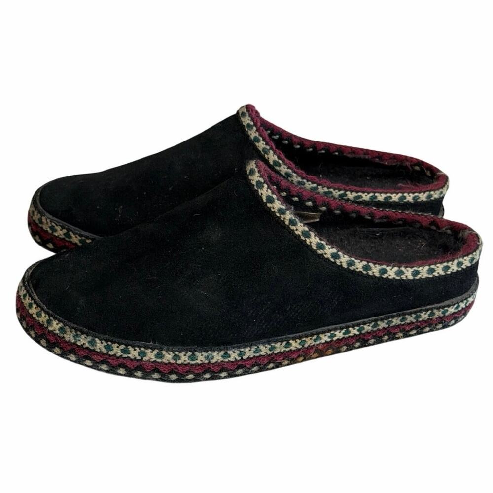 Anywear Shoe Company size 8 or 8.5 black suede clogs